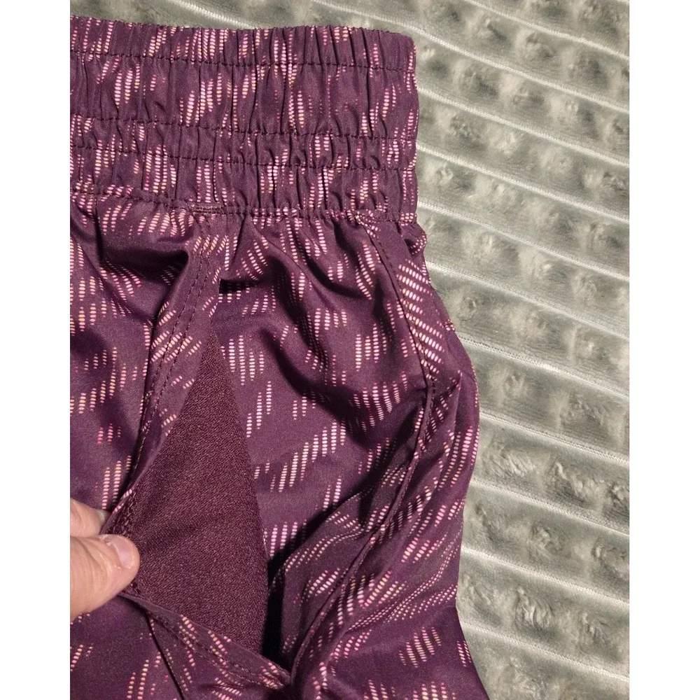 Athletic Works Womens Core Running Shorts Rio Plum Purple Geometric Liner Size M